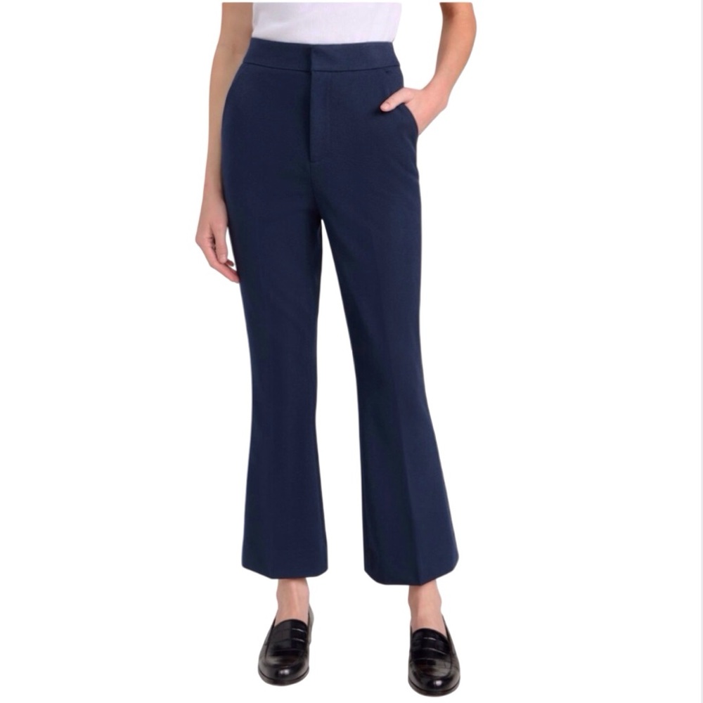 Favorite Daughter Phoebe Crop Flare Pant Navy Blue Trouser Size 8